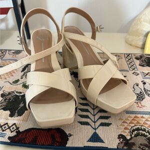 MIA Cream Strappy Sandals